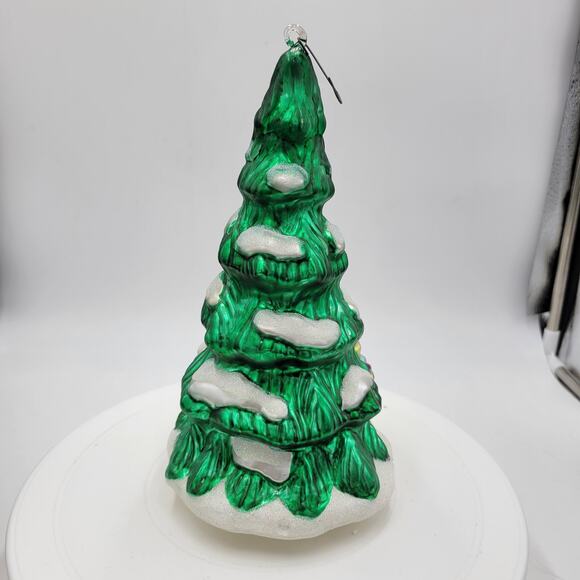 Vintage Christmas Tree Santa Reindeer Sleigh 8 Hand Blown Mercury Glass Ornament - Picture 4 of 8